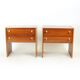 Set Of 2 Square Bedside Tables In Mahogany, Czechoslovakia 1970s