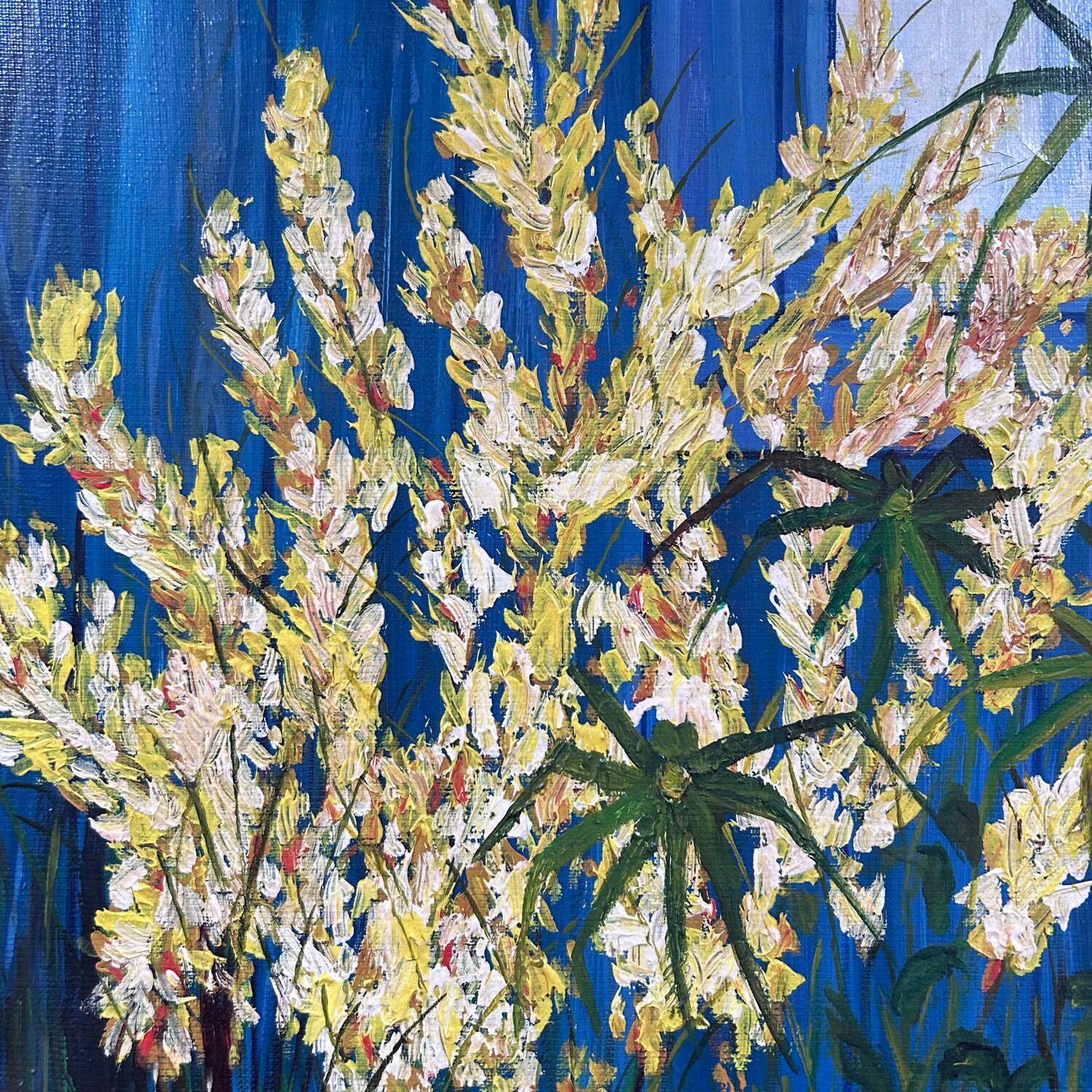 Mimosa and papyrus painting