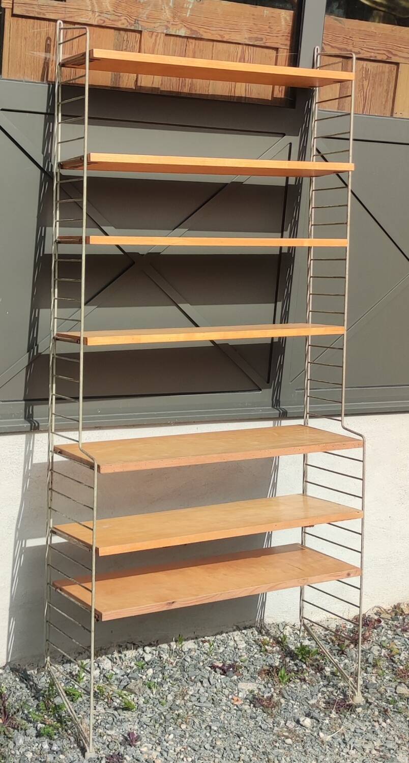 Large Nisse Strinning String Shelf Scandinavian design 1950s/1960s