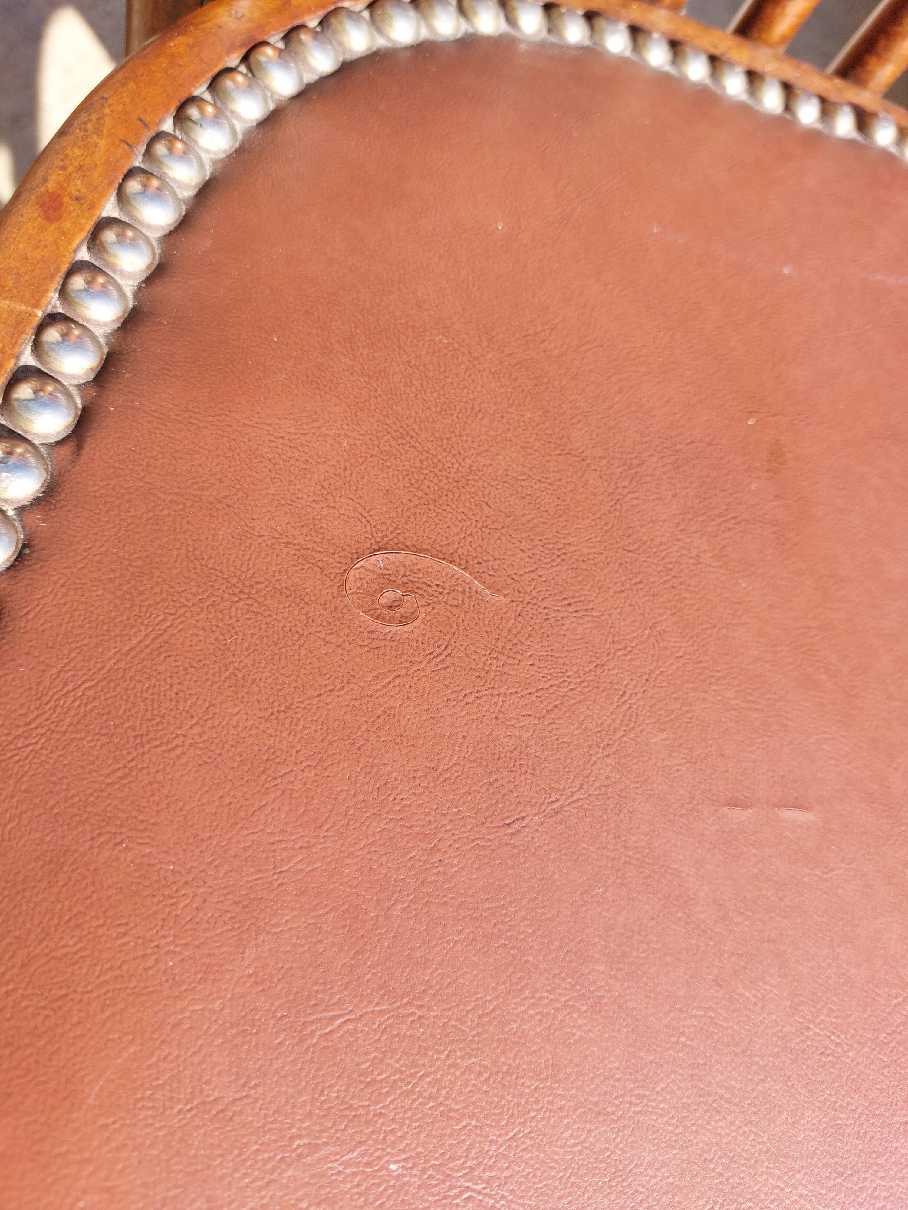 6 chaises Baumann en bois et simili cuir