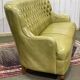 3-seater Chesterfield sofa in olive green leather