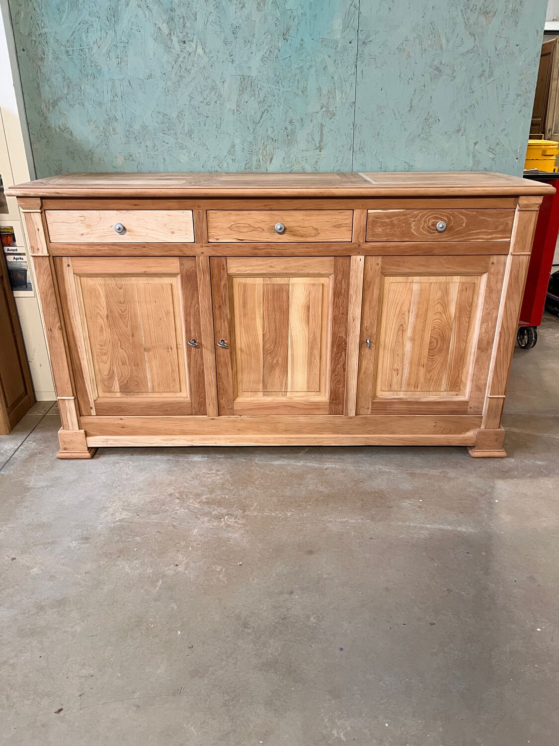 Bahut enfilade vintage en bois brut