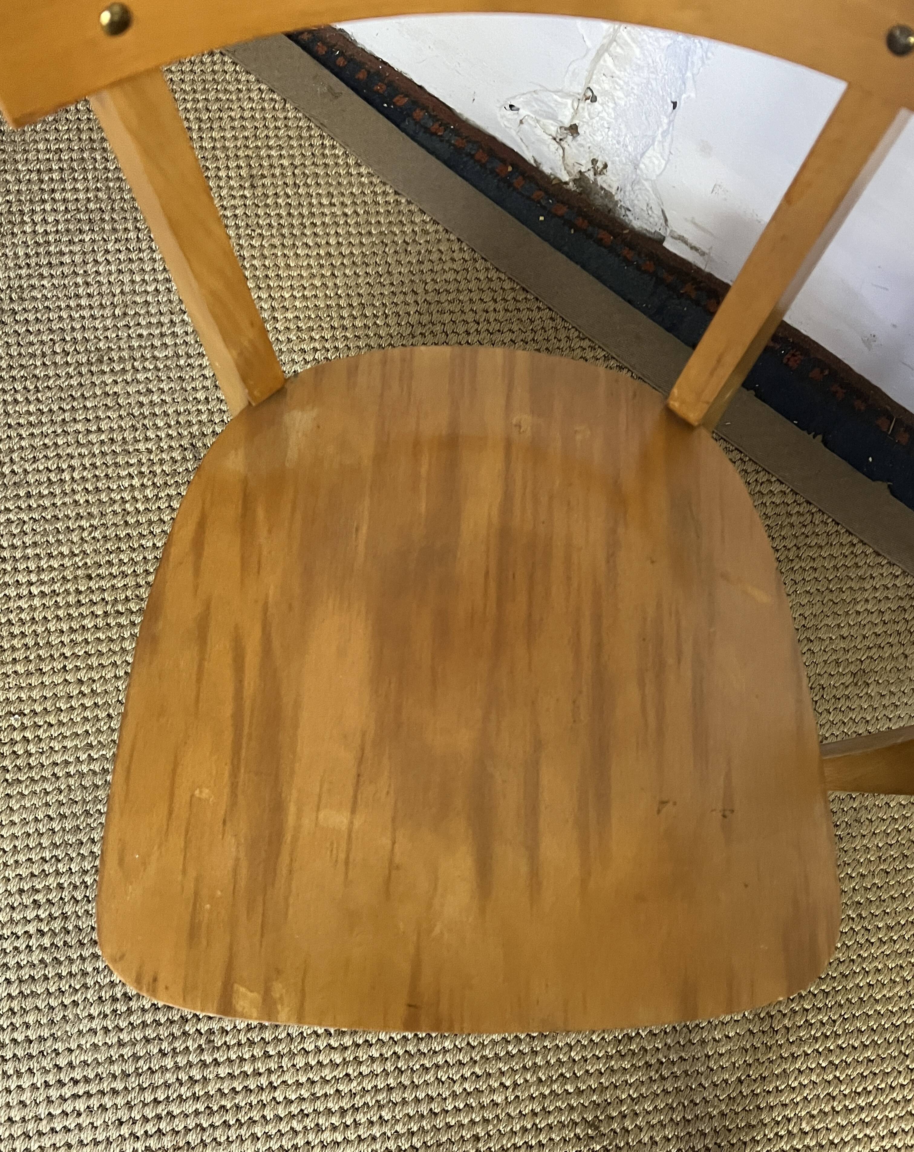 Set of 3 vintage wooden bistro chairs