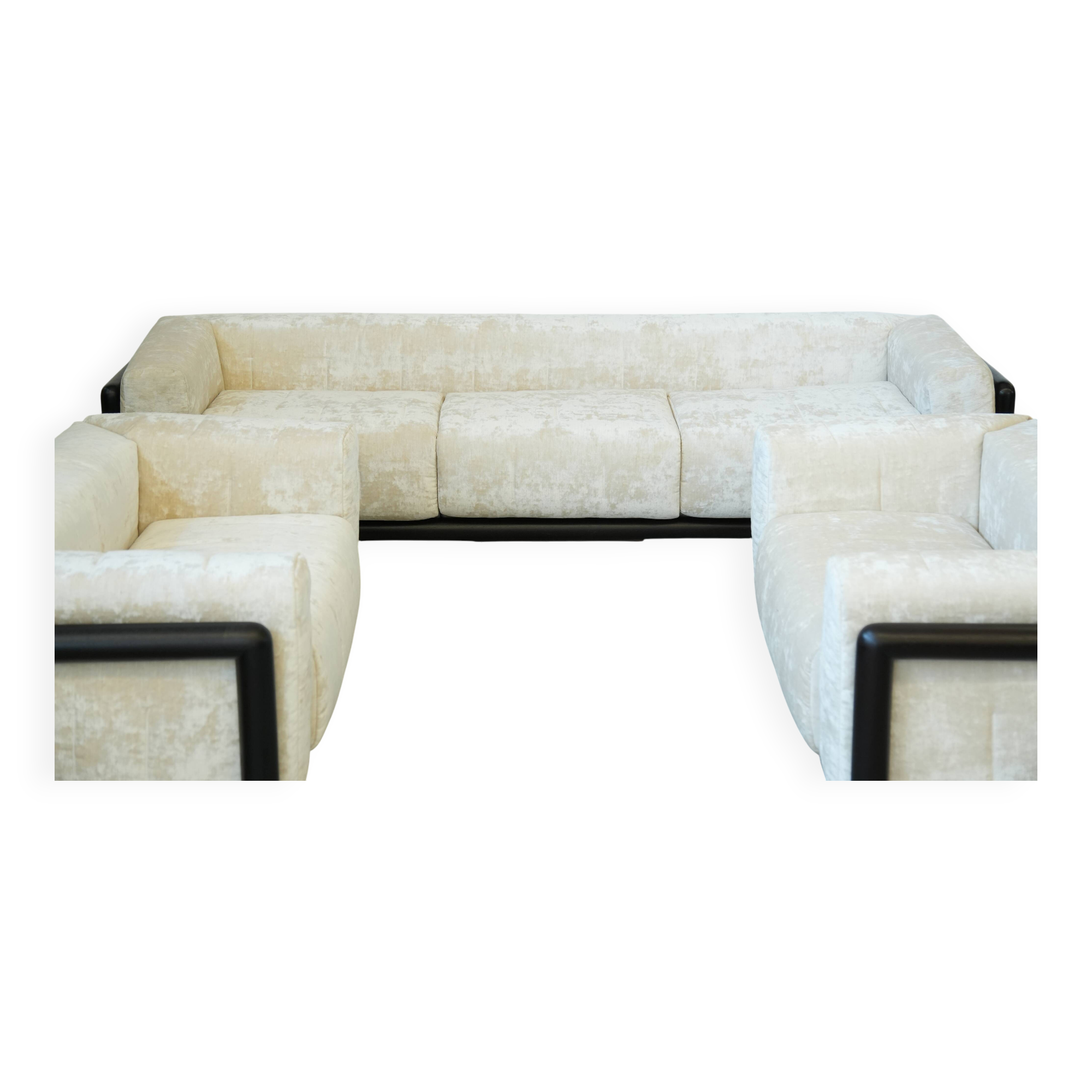 1973 “Cornaro” Sofa & Armchair Set by Carlo Scarpa for Simon