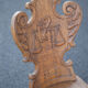 Set of 4 carved wooden stepladder chairs, pharmacy, brutalist, mountain style