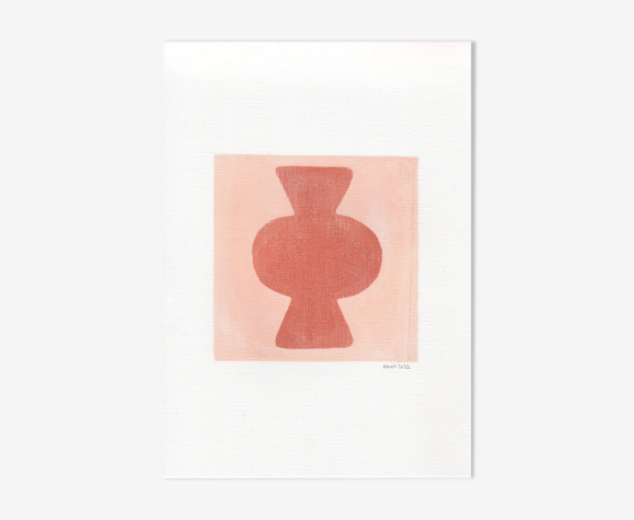 Peinture sur papier m659 signée eawy
