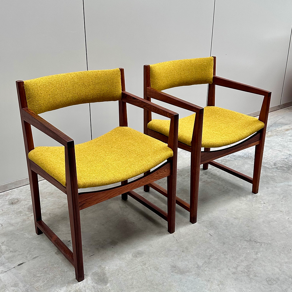 2 armchairs designed by Peter Hvidt and Orla Mølgaard Nielsen, for Søborg Møbelfabrik, Denmark, 1960s