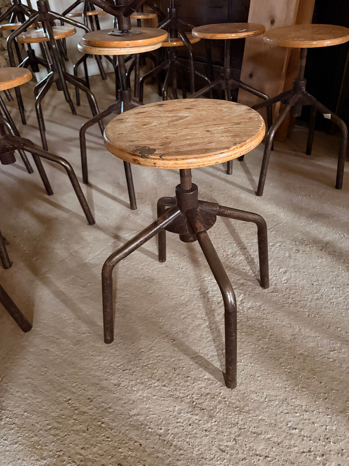 Adjustable industrial stool