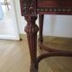 Coffee table - black marble top - Louis XIII style - H-shaped crossbar base