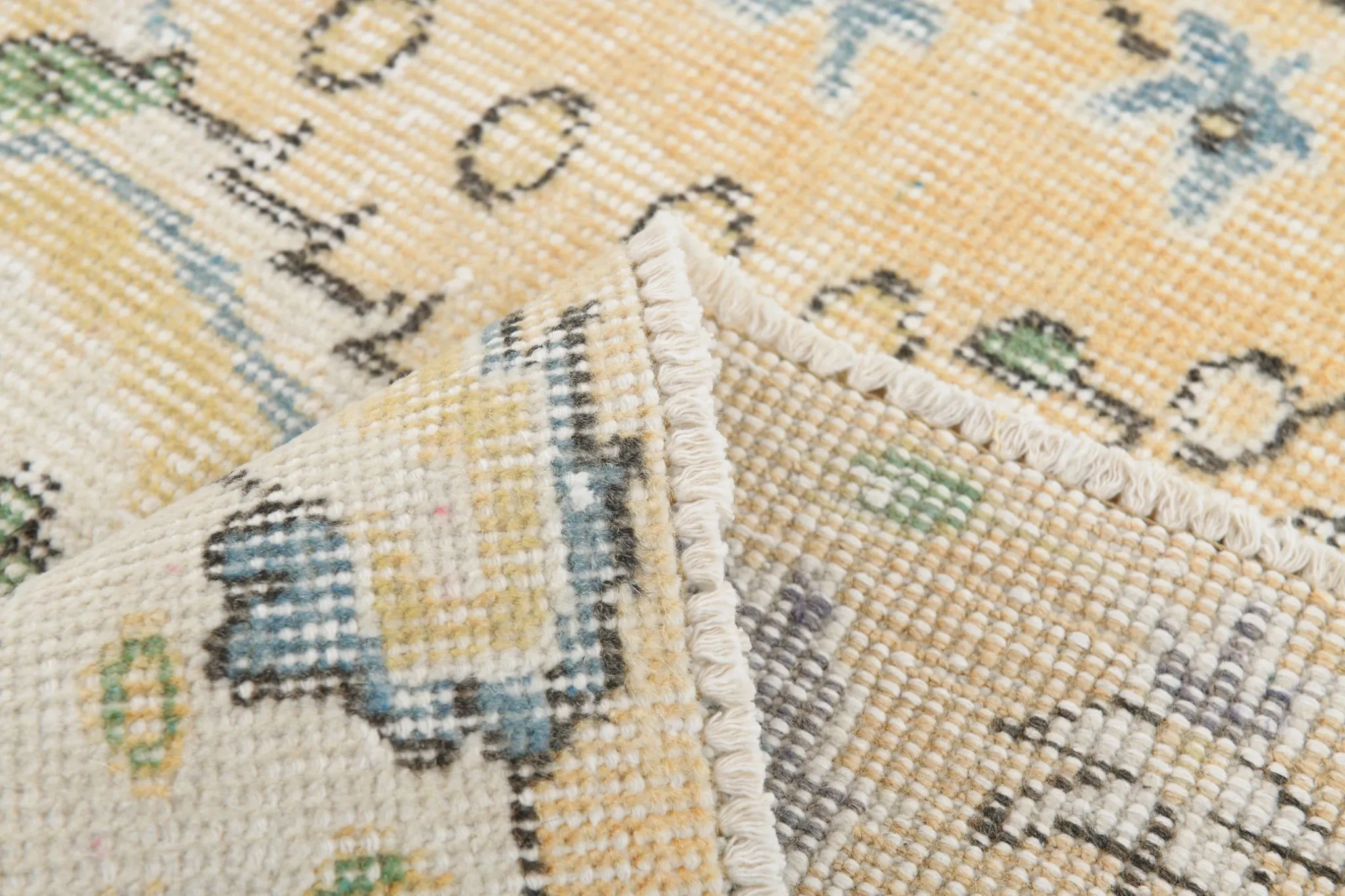 5x9 Vintage Persian Pale Yellow Rug, Rugs For Living  Room Carpet, 169x271