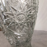 Old vintage chiseled cut glass vase