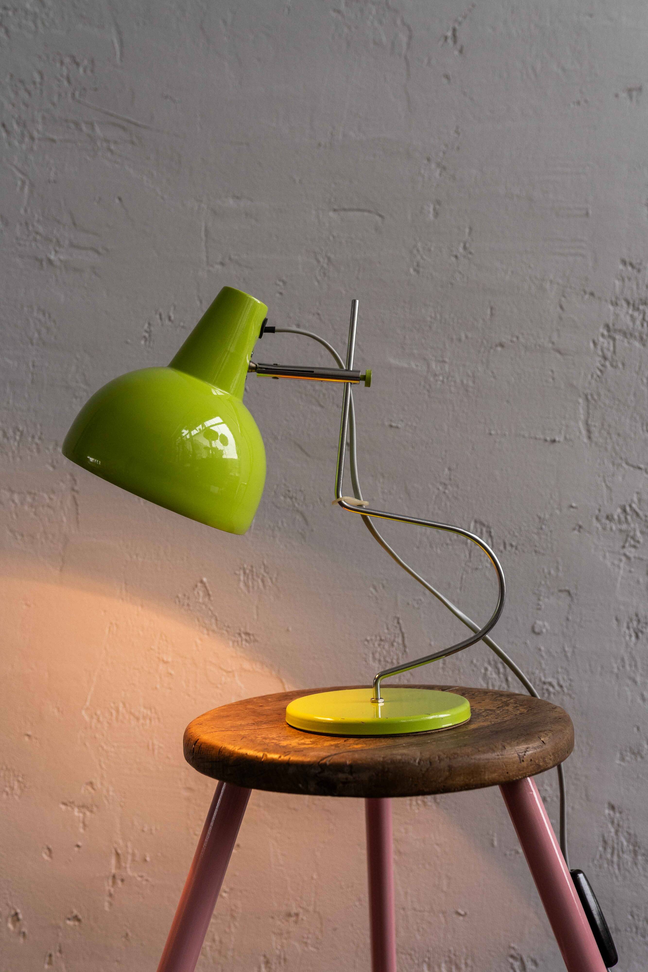Vintage Green Czechoslovak Table Lamp By Lidokov, 1970s