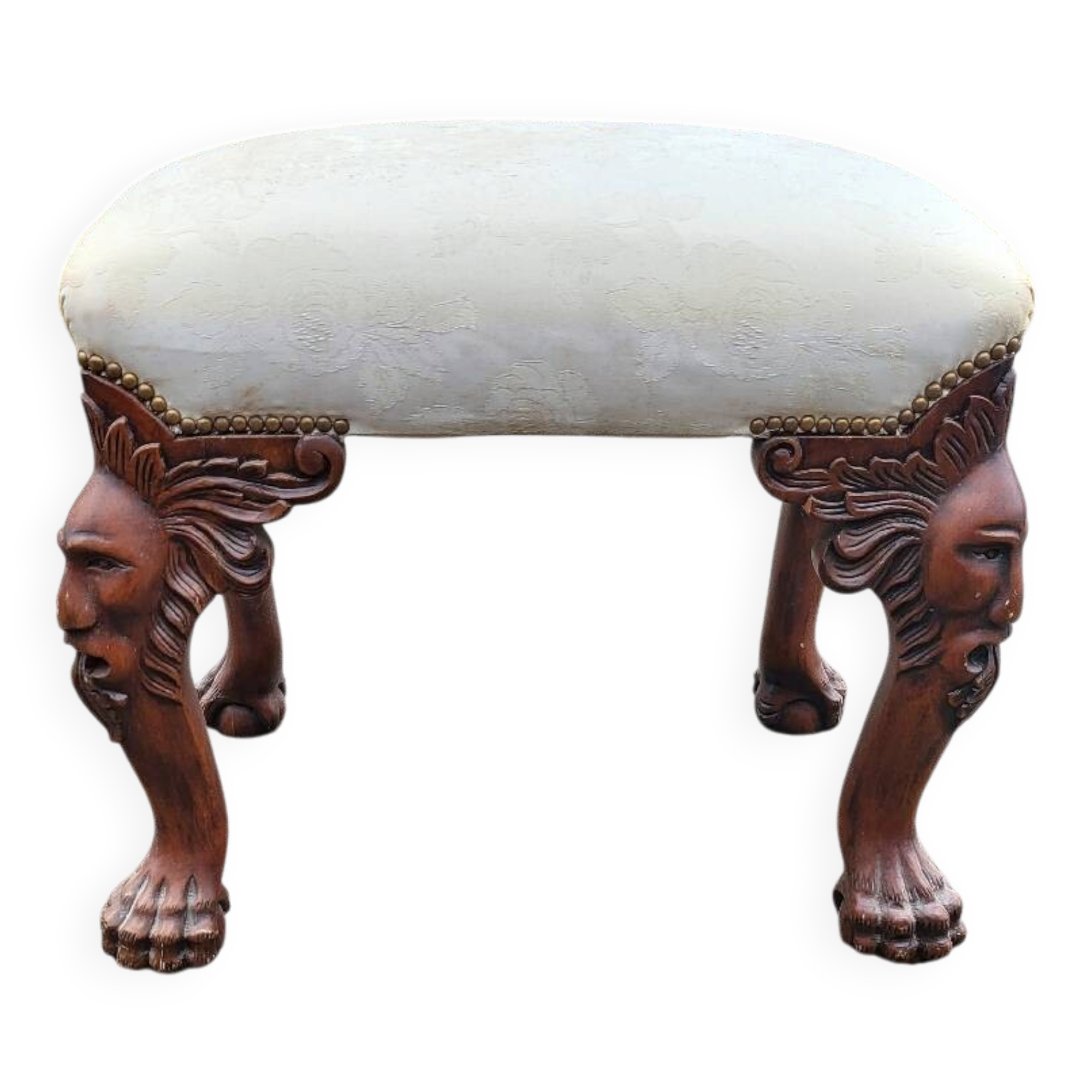 Antique carved wooden footrest – 19th - early 20th century