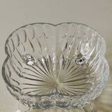 Large candy box in cut Bohemian crystal. Floral/Star motifs
