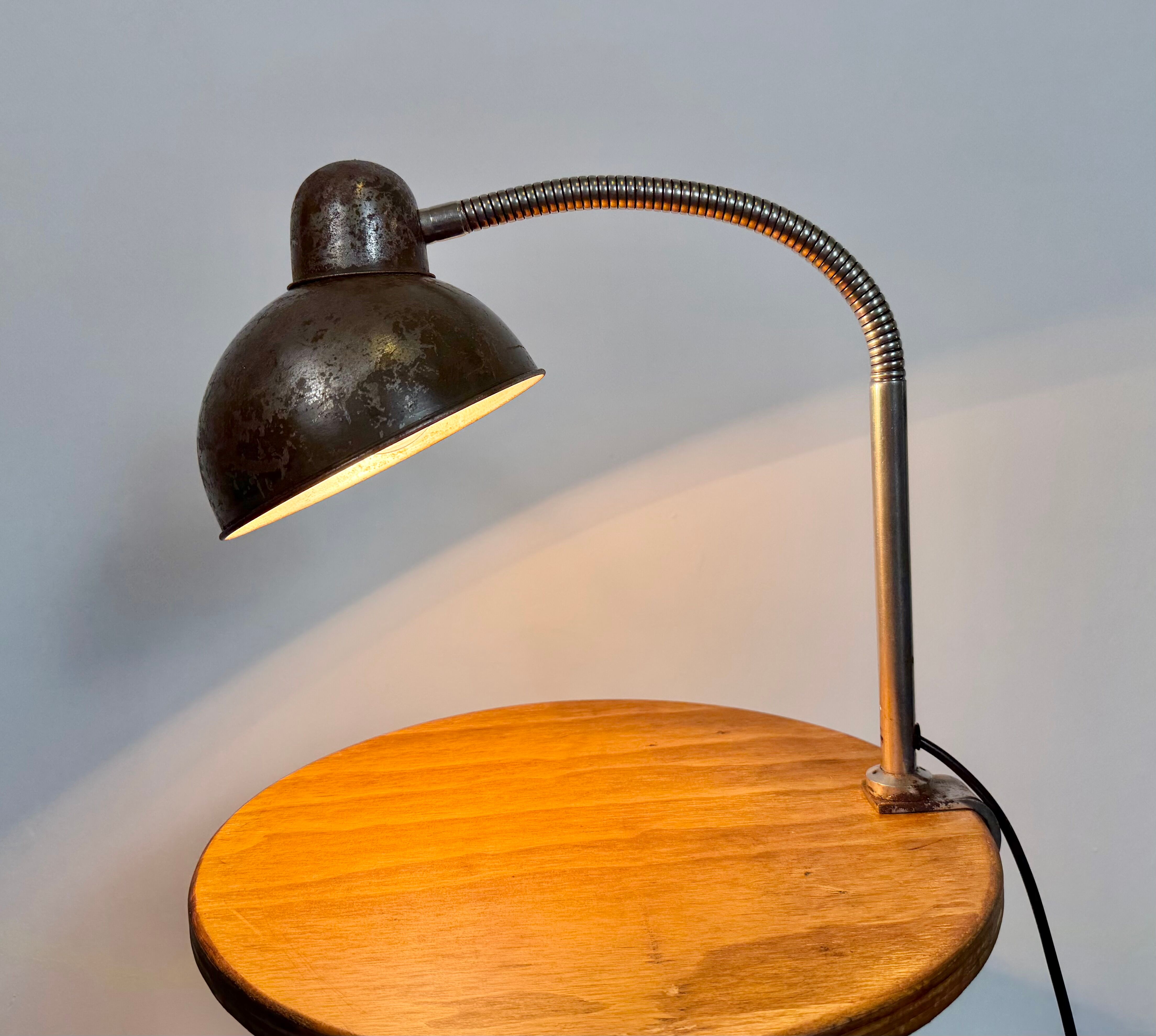 Industrial Workshop Gooseneck Table Lamp, 1960s