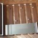 Slatted wall coat rack with mirror, modernist design, 1960s