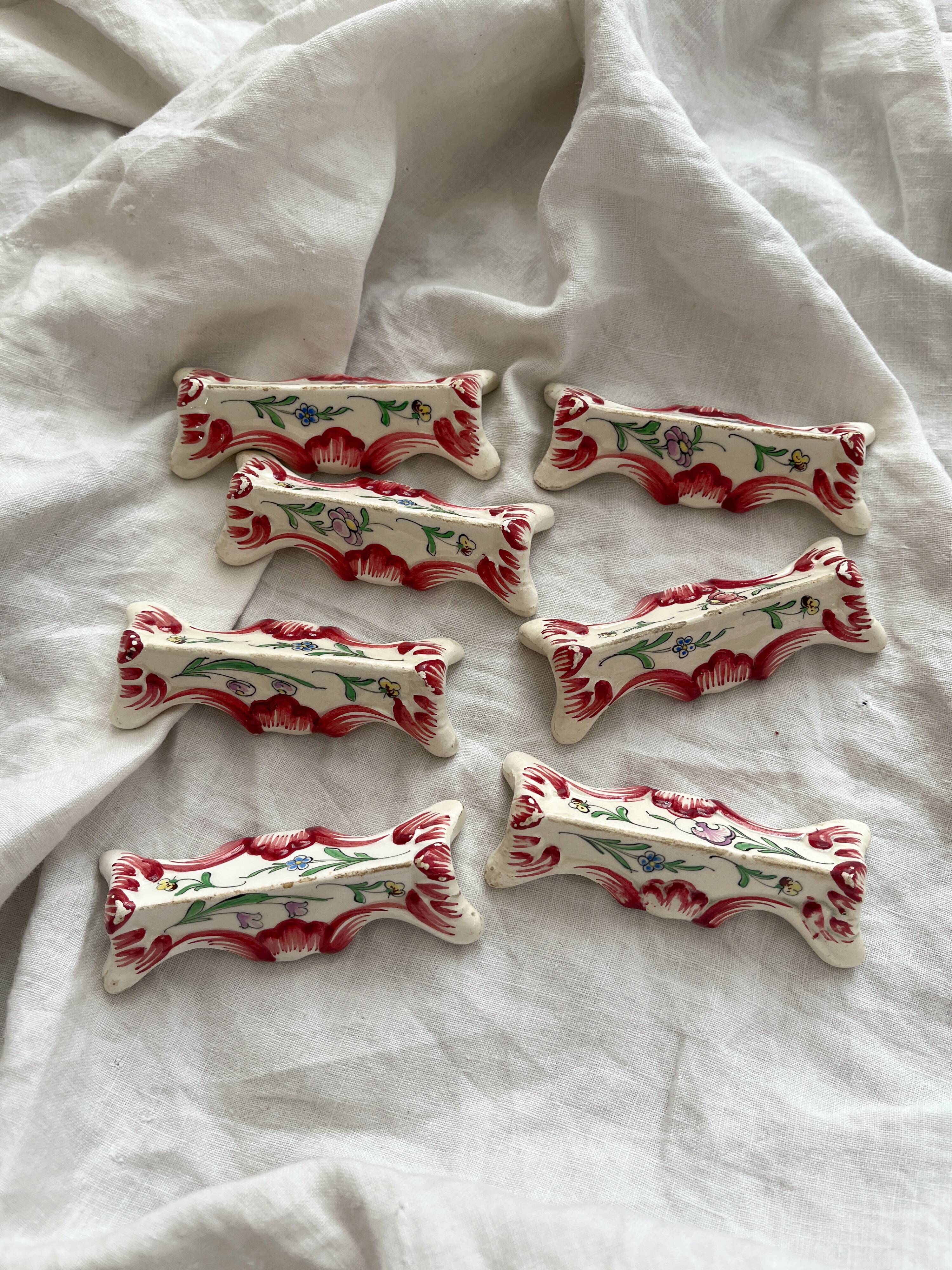 Painted earthenware knife holder Nans sous Sainte-Anne