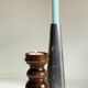 Vintage ikea wood and metal candle holders