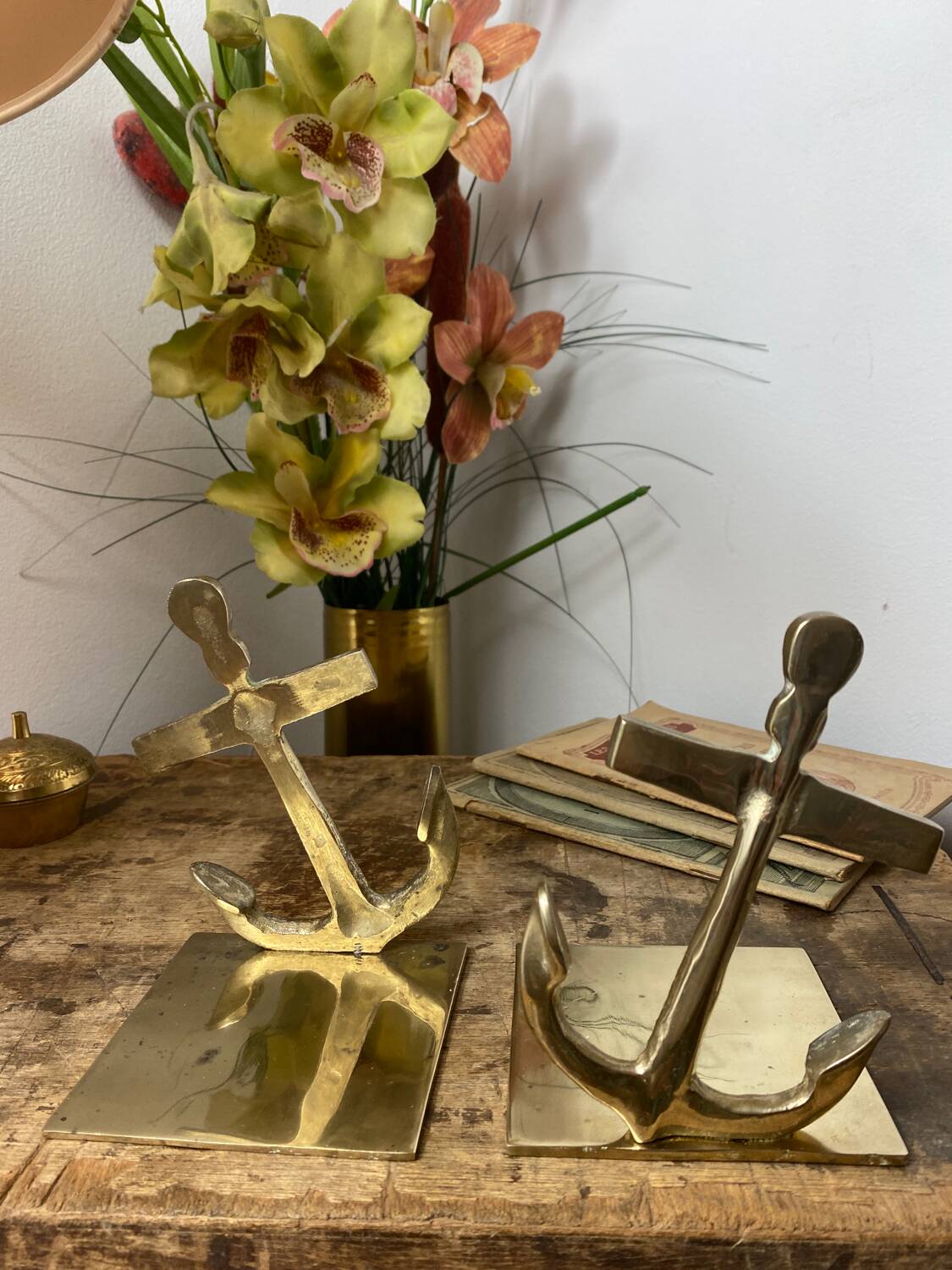 Brass bookends