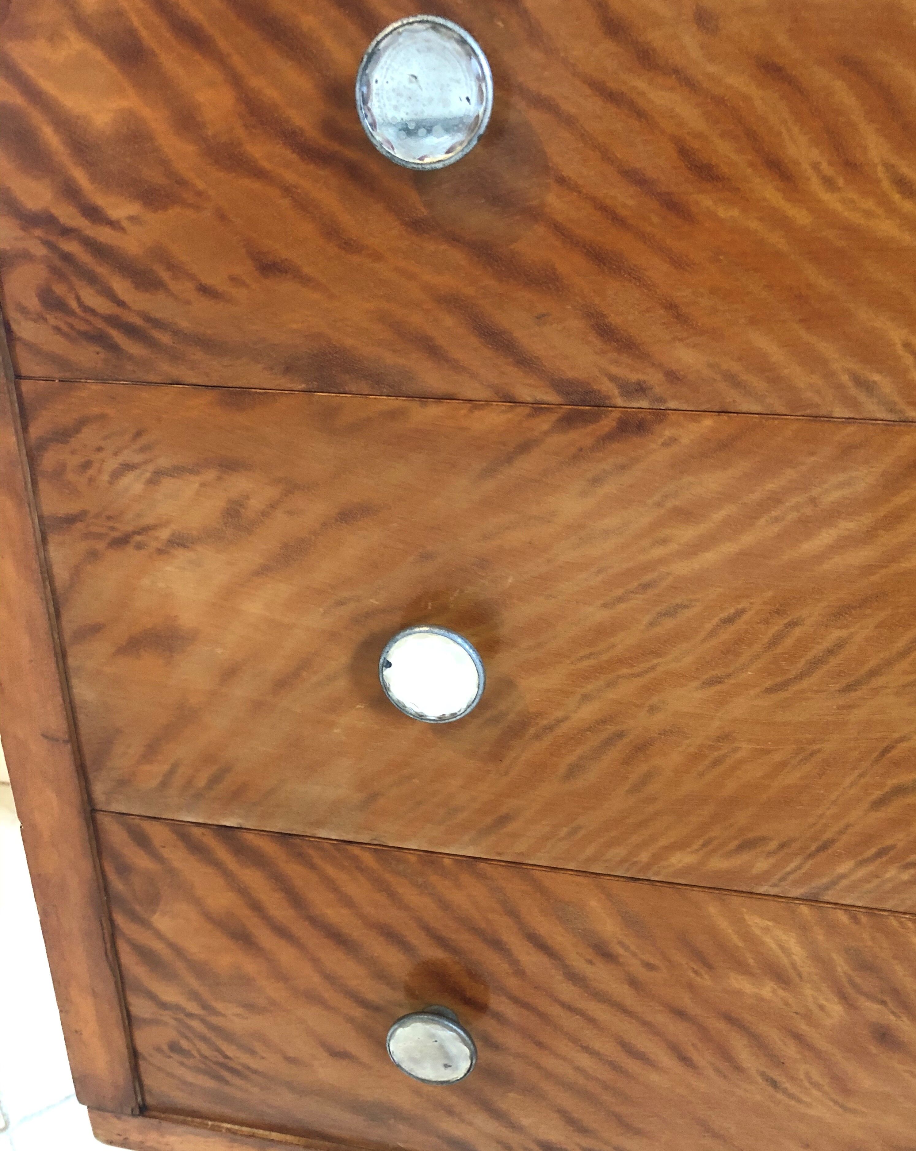 Storage unit art deco style in burled satinwood