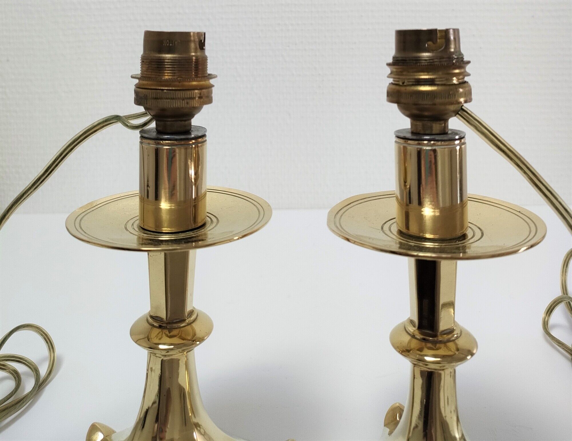 Pair of tripod lamps gilded bronze fondeur Poussielgue-Rusand