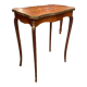 Pedestal table end of sofa decorated inlaid Louis XV style