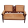 Old bench in wood and orange velvet