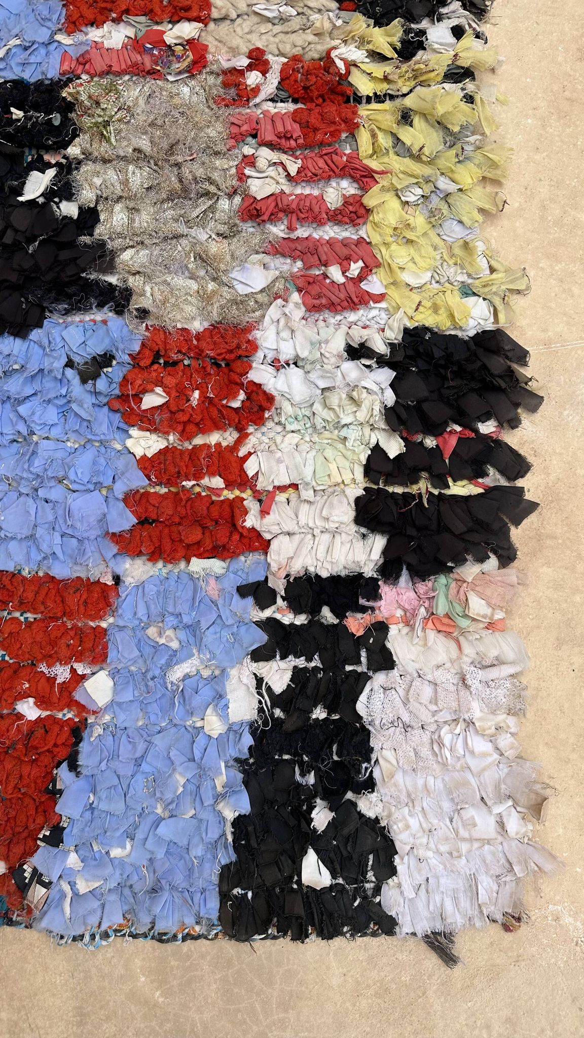 Tapis Boucherouite Berbère - 83 x 212