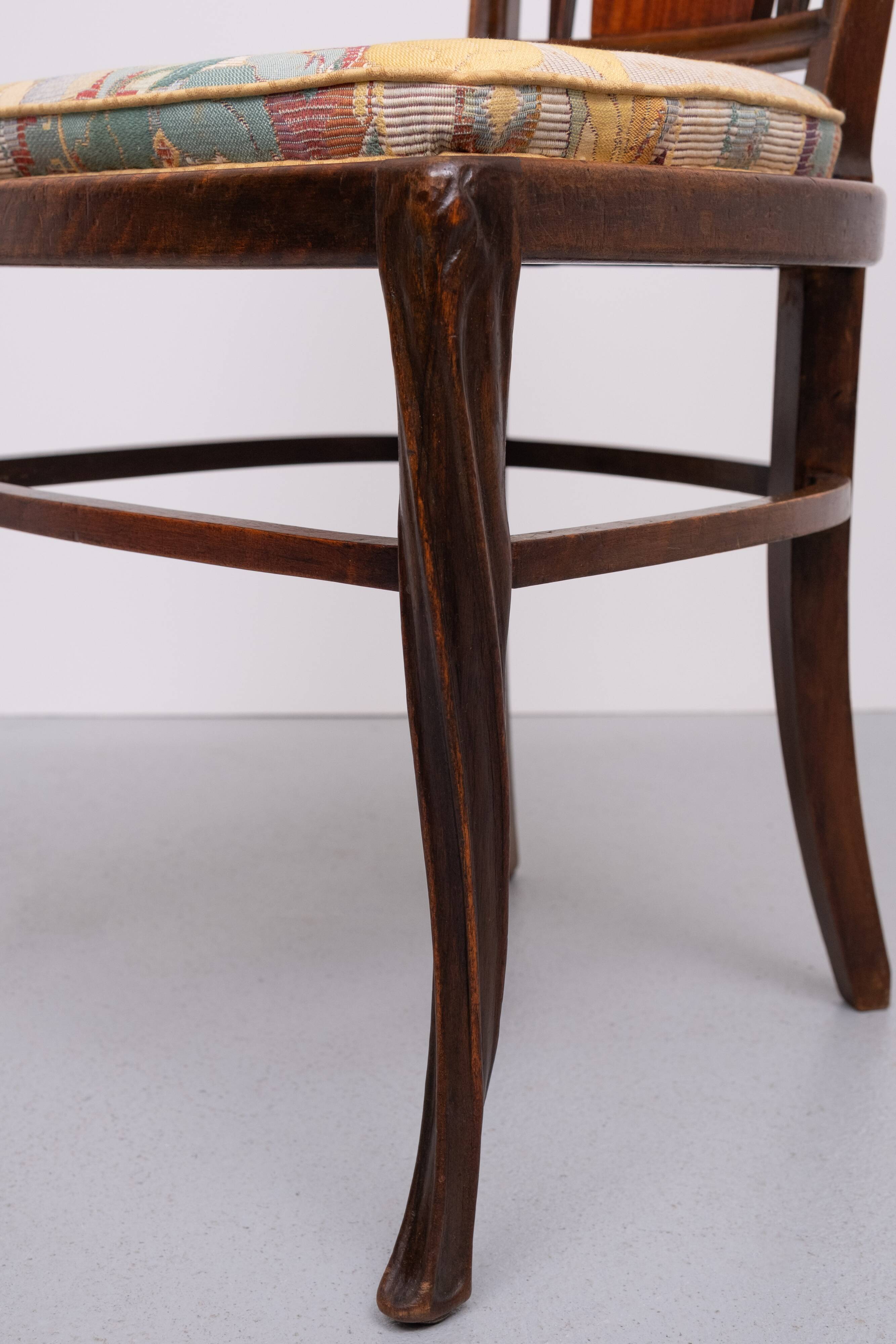 Art Nouveau side chair Louis Majorelle anno 1900