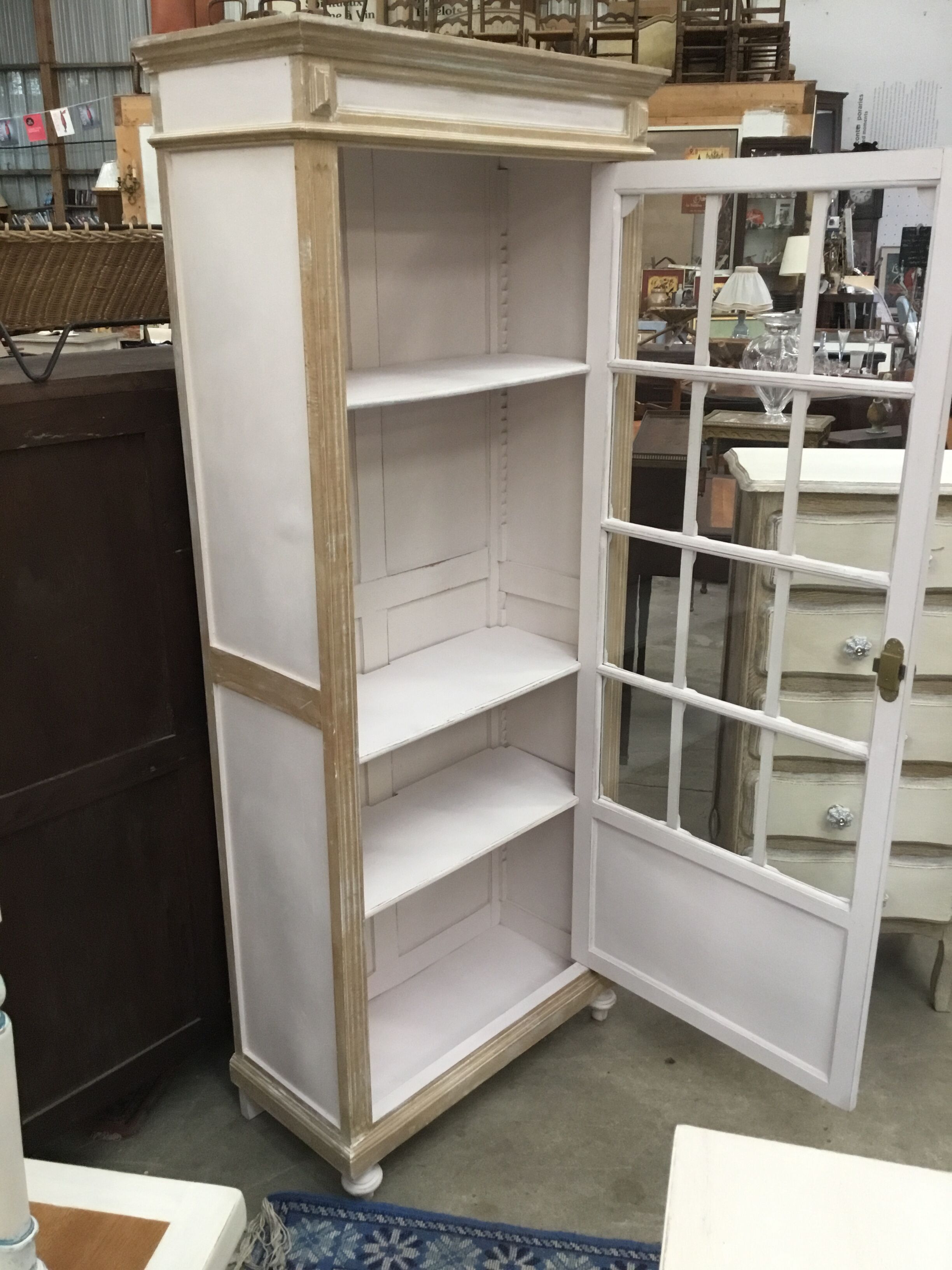 Painted window with a glass door