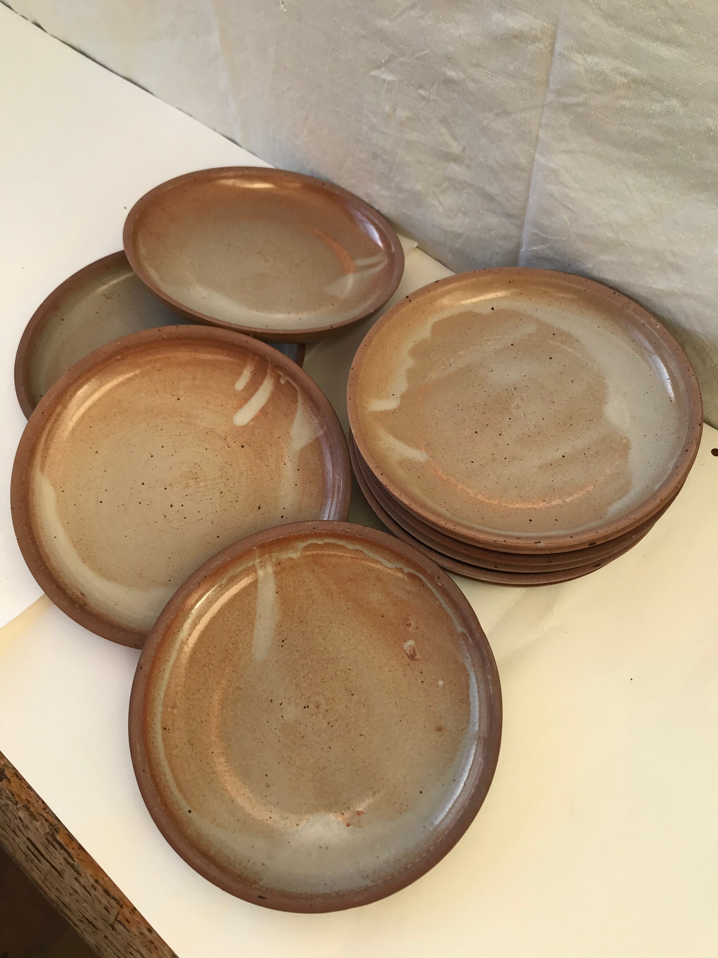 10 small plates made of vintage sandstone