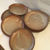 10 small plates made of vintage sandstone