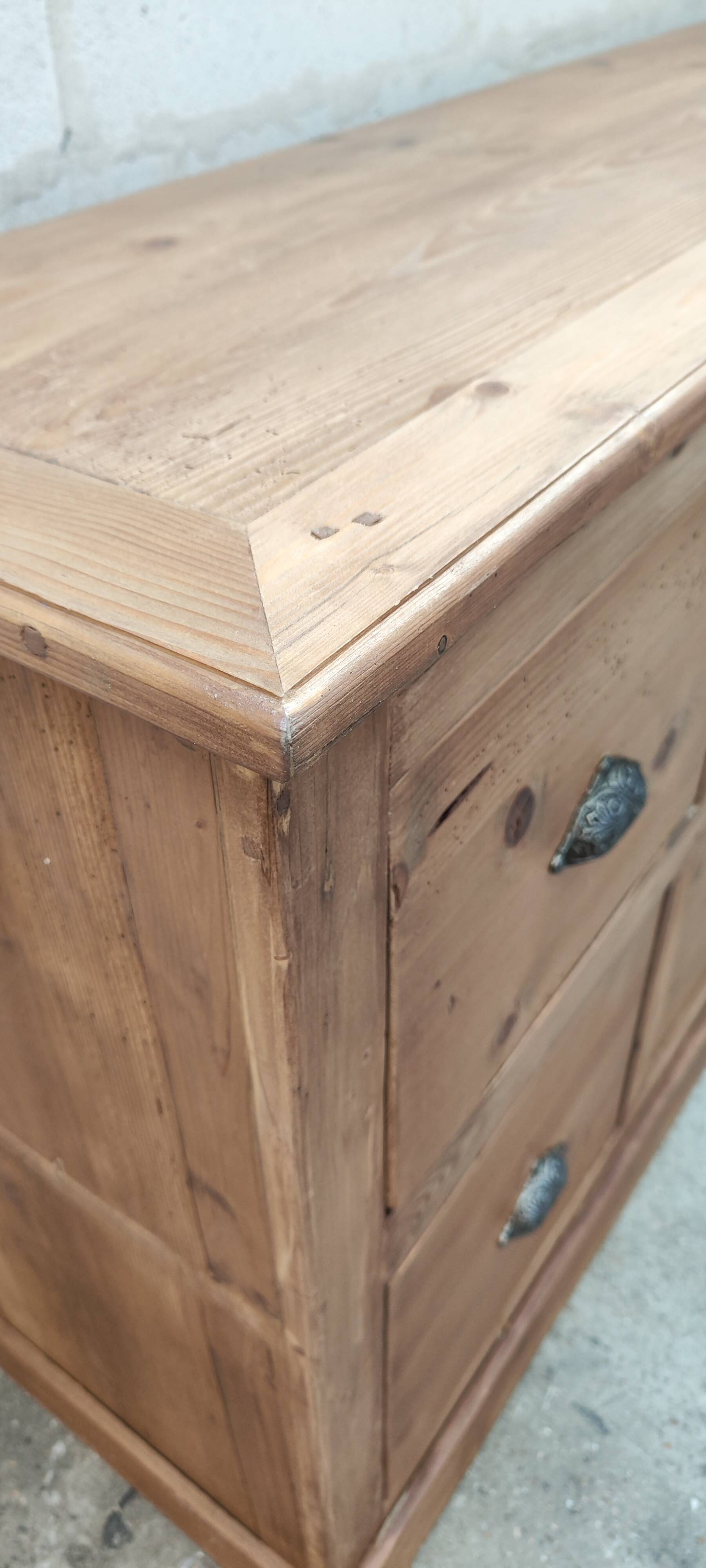 Old trade furniture with six solid pine drawers
