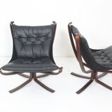 Pair of vintage falcon armchairs by sigurd scandinavian ressel 1970