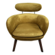 Fauteuil en velours jaune moutarde années 2010