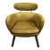 Fauteuil en velours jaune moutarde années 2010