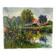 The Eure in Criqueboeuf, oil on canvas signed Quesney, 2000