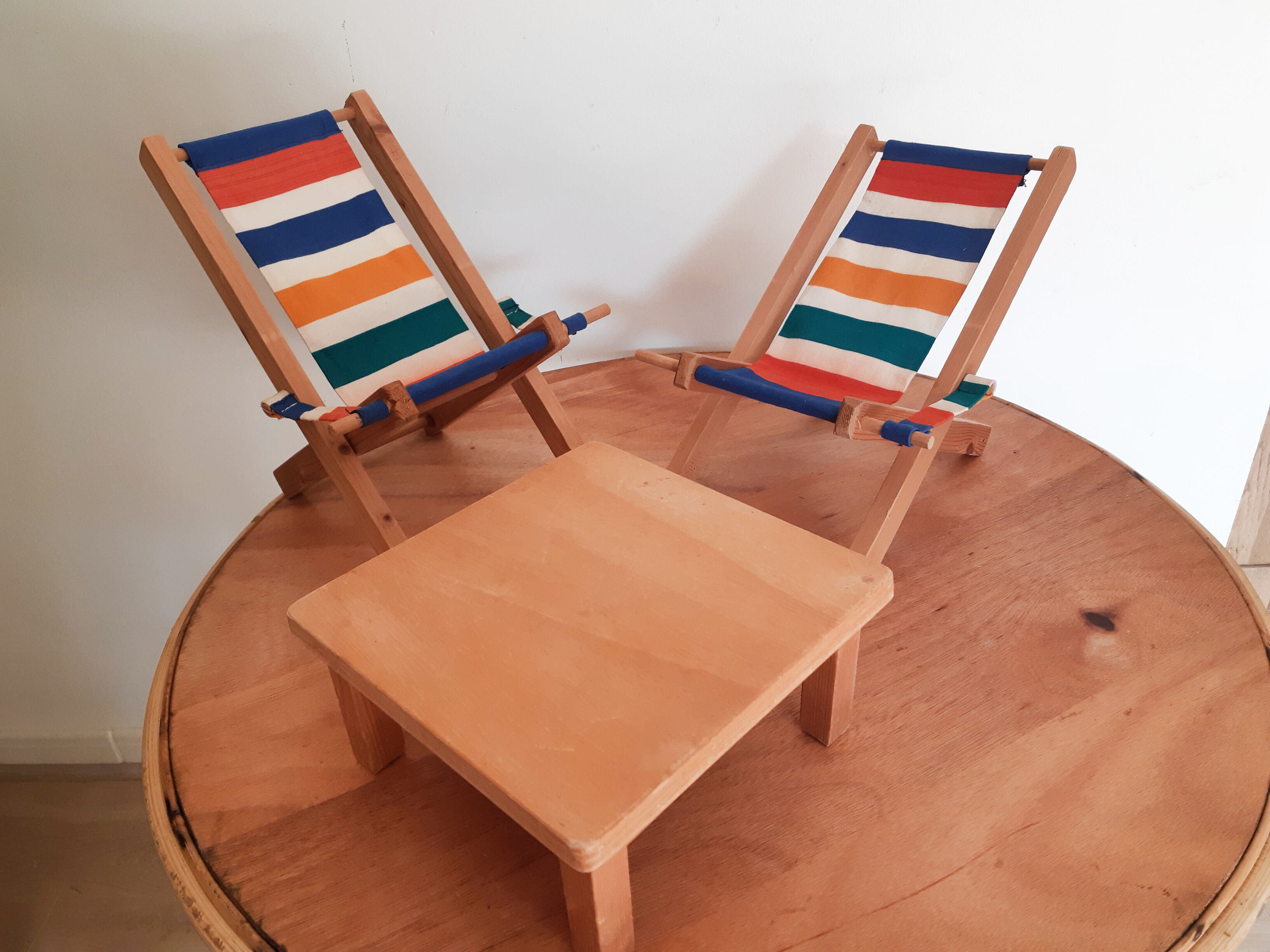 Wooden doll garden furniture