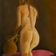 Oil on canvas, nude back signed