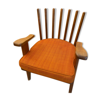 Fauteuil en bois Guillerme et Chambron 1960