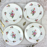 4 small plates iron earth salins model "anny" floral pattern