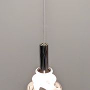 Suspension en verre Murano marbré blanc, Italie vers 1970