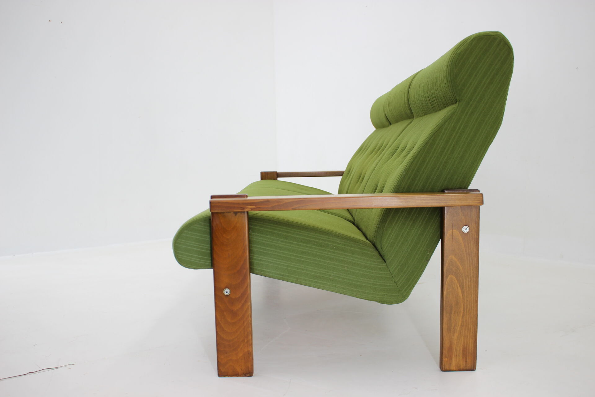 3-seater beech sofa from the 1970s, Czechoslovakia