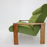 3-seater beech sofa from the 1970s, Czechoslovakia