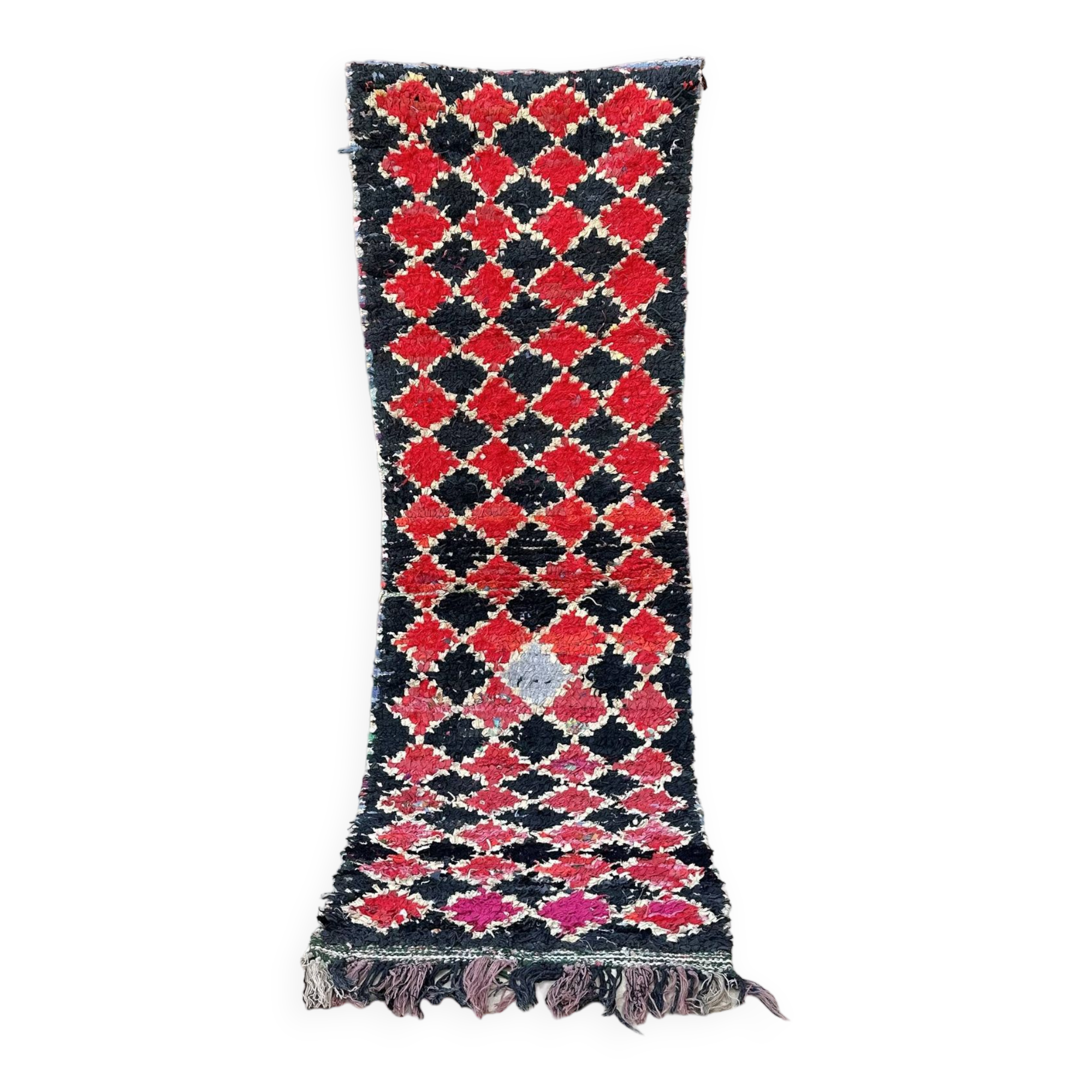 Moroccan carpet red/black - 76 x 253 cm
