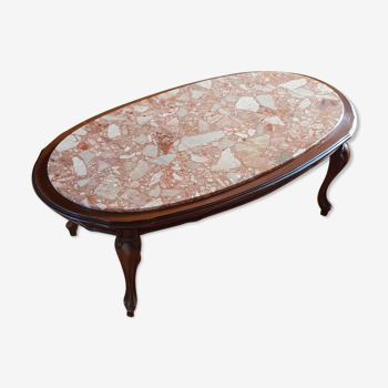 Coffee table with pink marble top