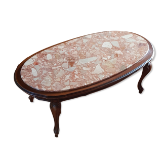 Coffee table with pink marble top