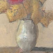 Bouquet of flowers, oil on wood panel, signed Vlad Tiberin.