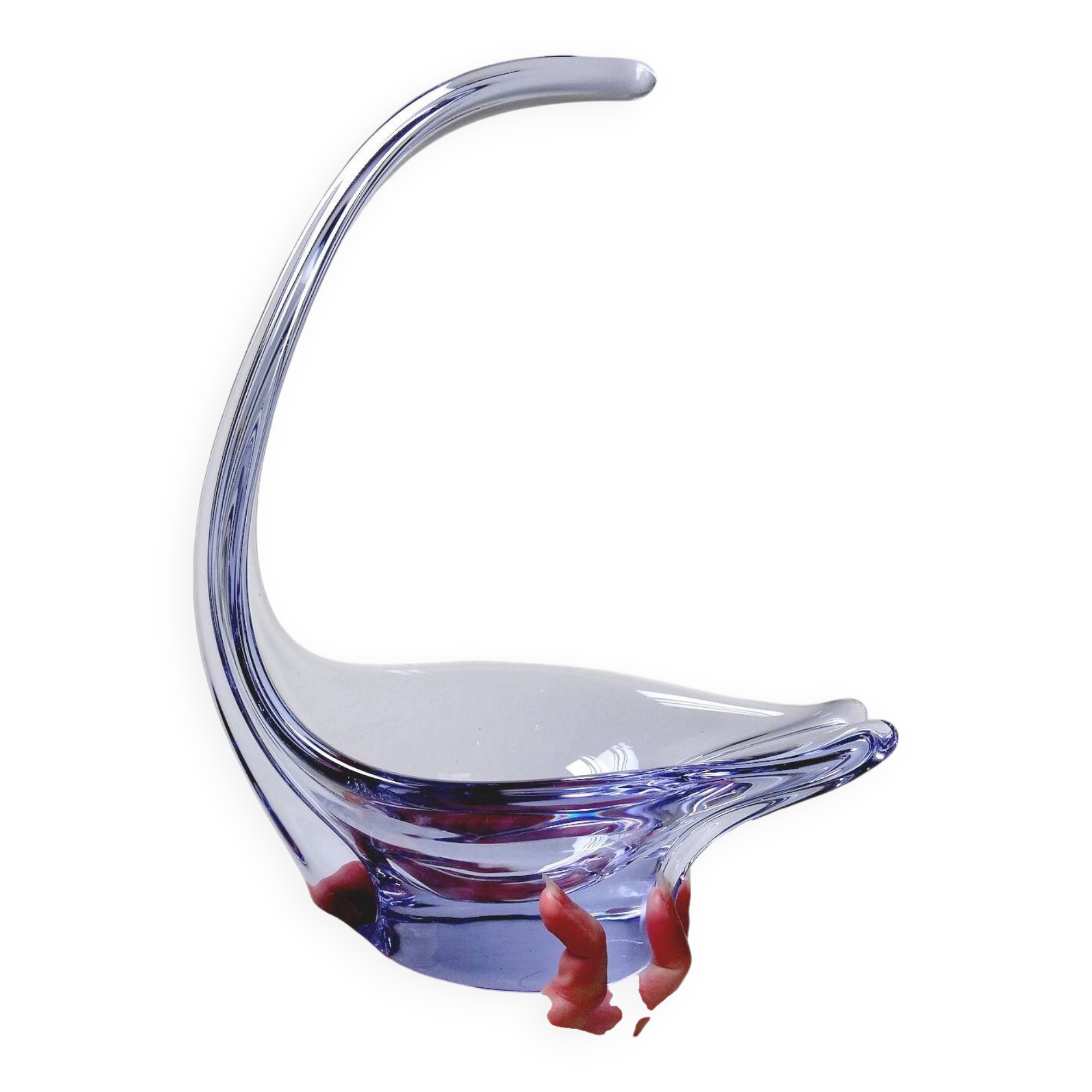 Purple crystal empty pocket cup free form 50s-60s