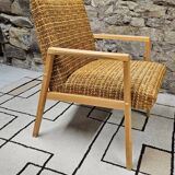 Vintage 1970 curled fireside chair